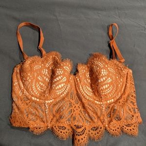Lace Burnt Orange Bra /Top